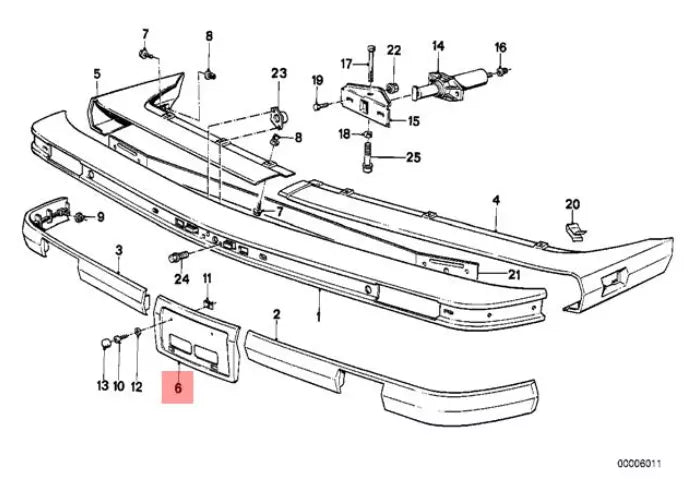 NEW BMW 3 E36 FRONT LICENSE NUMBER PLATE 51118165148 8165148 ORIGINAL