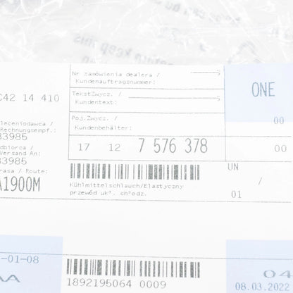 NEW BMW X5 E70 RADIATOR WATER COOLANT HOSE 17127576378 ORIGINAL