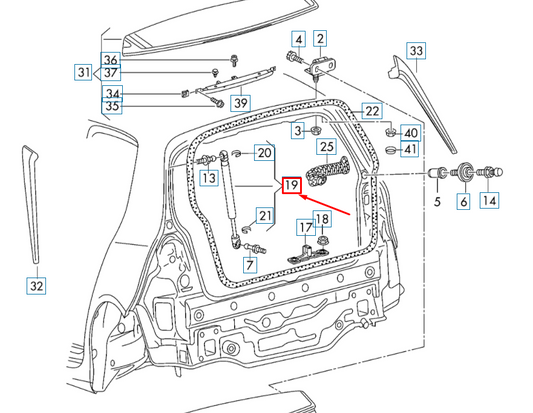 new volkswagen golf mk7 rear lid gas filled strut 5g6827550g original