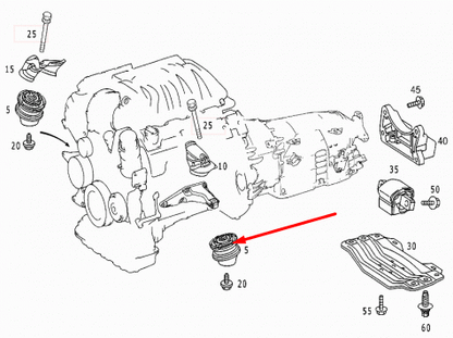 new mercedes-benz clc-class c216 engine mount a2202403317 5.5 petrol original