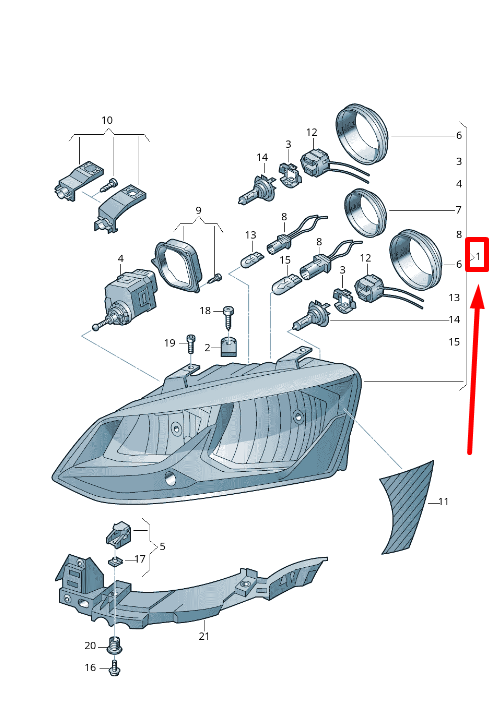 new vw polo 6r, 6c front left headlight 6c2941005b original
