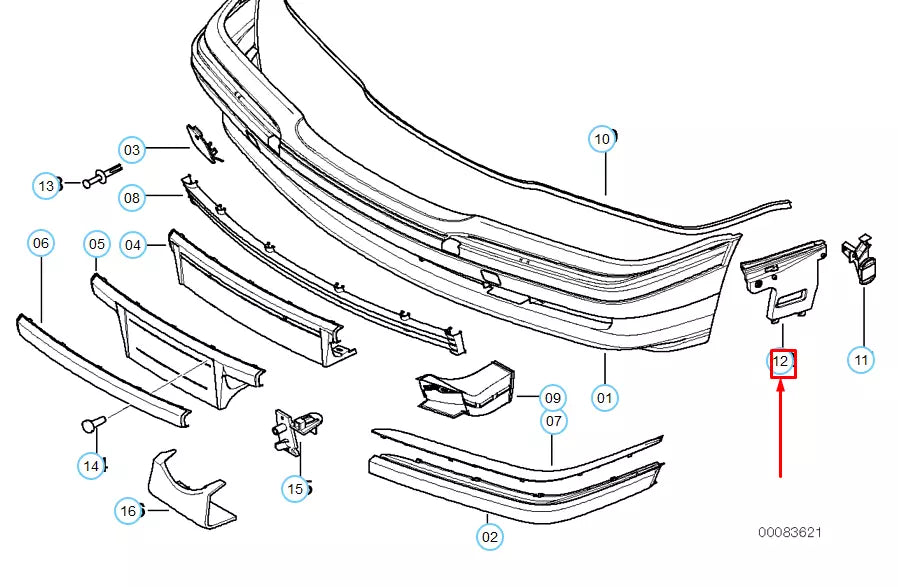 NEW BMW 7 E38 FRONT BUMPER LEFT INSERT 51118125307 8125307 ORIGINAL