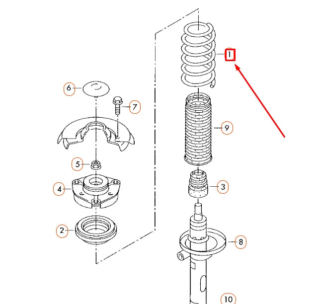 NEW AUDI A3 8P FRONT COIL SPRING 1K0411105DD ORIGINAL