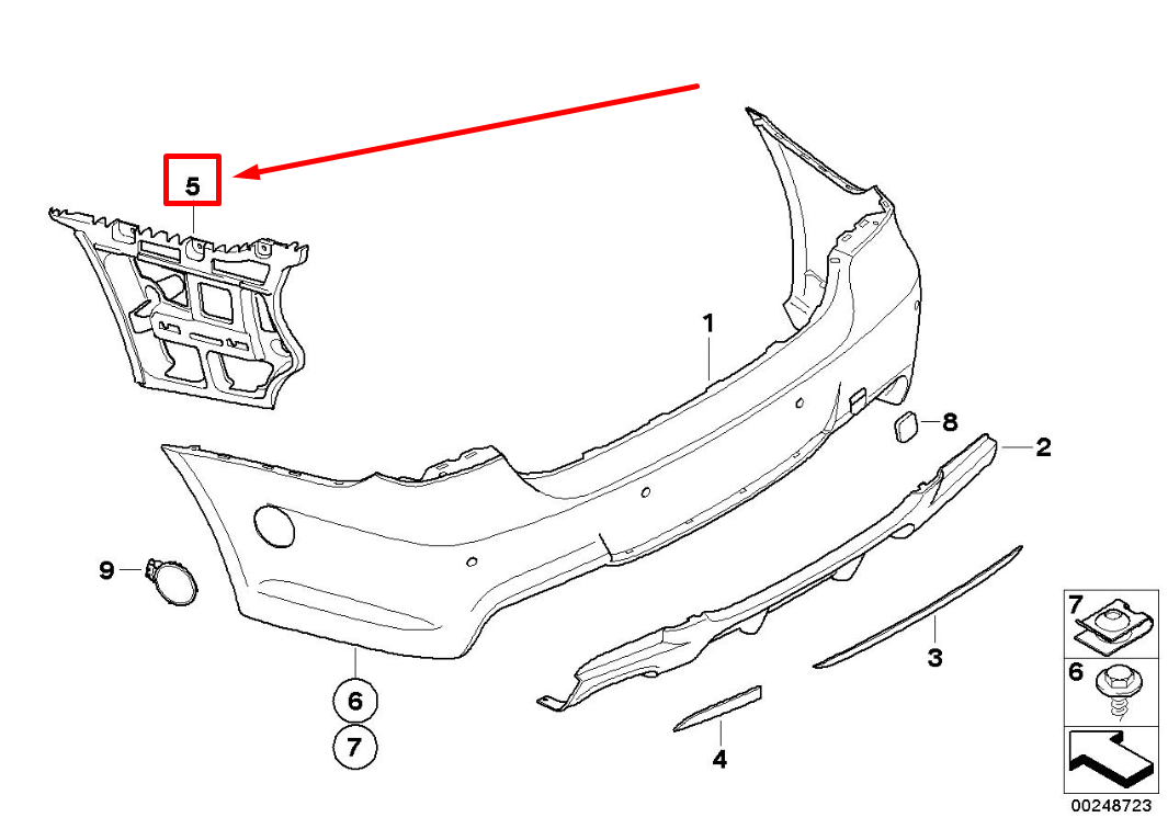 new bmw 3 e91 rear right bumper bracket guide 51127907260 7907260 original