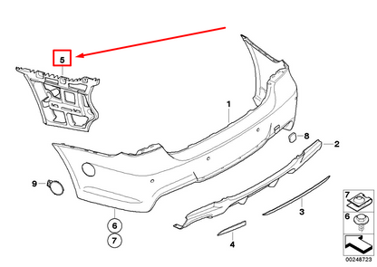 new bmw 3 e91 rear right bumper bracket guide 51127907260 7907260 original