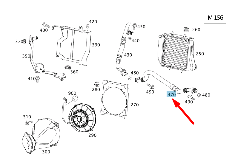 new mb c w204 amg engine at separation point oil line a2042701596 original