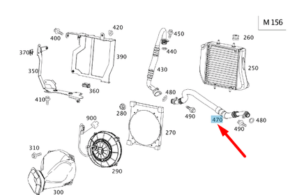new mb c w204 amg engine at separation point oil line a2042701596 original
