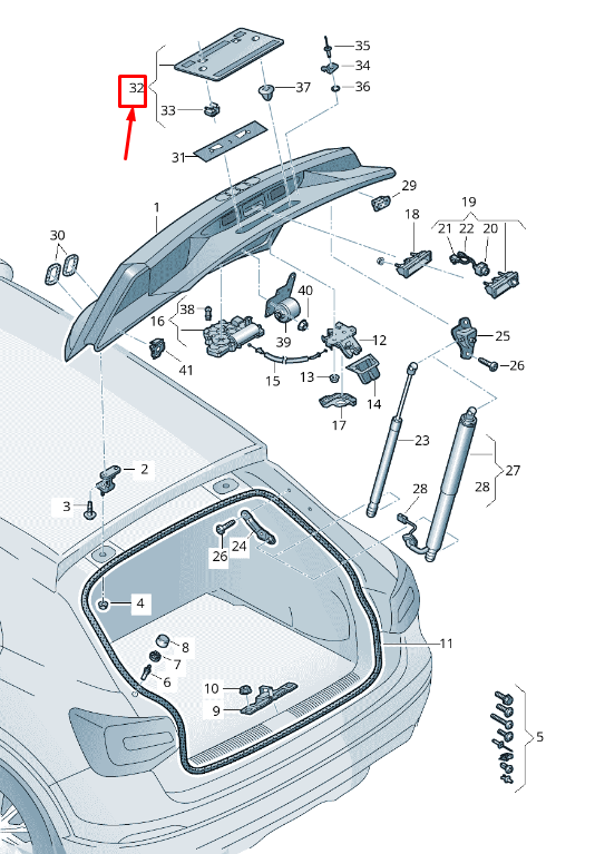 NEW AUDI Q2 GA REAR LICENCE PLATE TRIM 81A8271139B9 ORIGINAL
