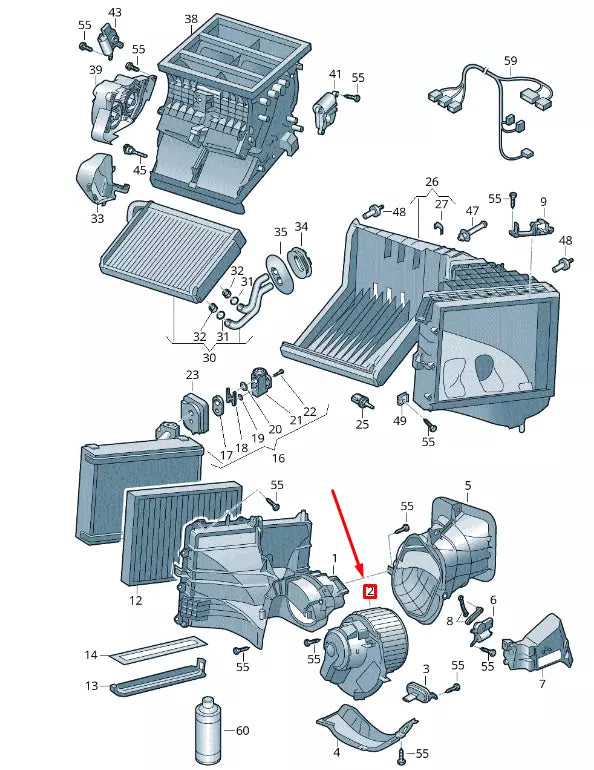 NEW VW TRANSPORTER VI T6 HEATER BLOWER FAN LHD 7E1820021B ORIGINAL