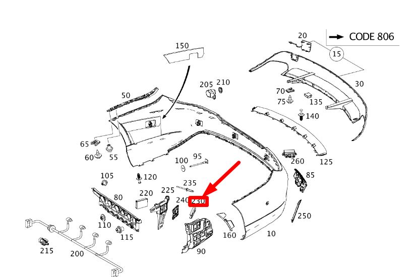 NEW MB CLA C117 REAR BUMPER SENSOR FASTENING MOUNTING CLIP A0039910270 ORIGINAL