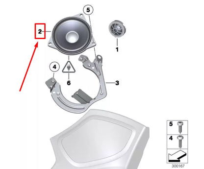 NEW BMW 7 F01, F02 REAR MID-RANGE SPEAKER HIGH END 9224869 65139224869 ORIGINAL