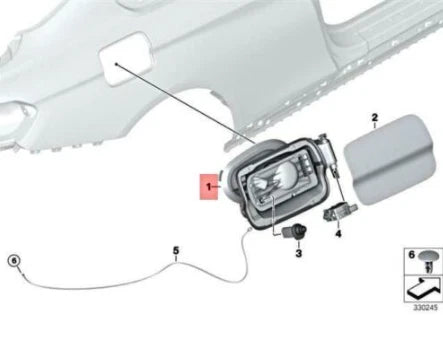 NEW BMW 4 CABRIO F33 FUEL TANK FLAP COVER POT 51177270762 7270762 ORIGINAL