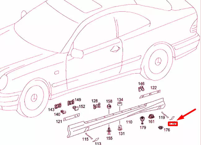 NEW MB CLK C208 REAR LEFT SIDE SKIRT JACK POINT COVER A20869839309999