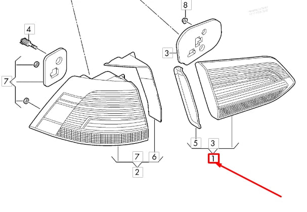 NEW VW GOLF MK7 REAR LEFT SIDE INNER TAIL LAMP 5G9945093L ORIGINAL