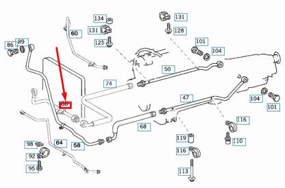 NEW MERCEDES-BENZ SL R129 OIL COOLER TO RADIATOR LINE A2102702696 ORIGINAL