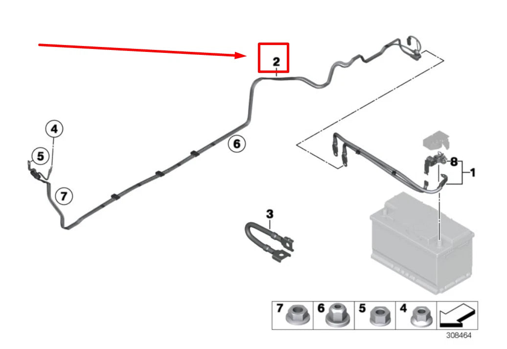 NEW BMW 4 COUPE F32, F82 POSITIVE BATTERY CABLE 9316576 61129316576 ORIGINAL