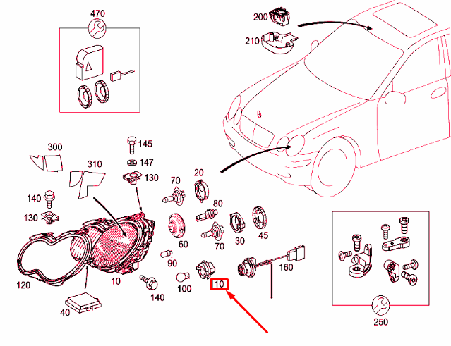 NEW MERCEDES-BENZ C W203 FRONT LEFT TURN SIGNAL LAMP HOLDER A0018263482 ORIGINAL