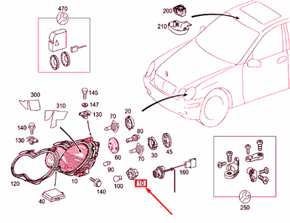 NEW MERCEDES-BENZ C W203 FRONT LEFT TURN SIGNAL LAMP HOLDER A0018263482 ORIGINAL