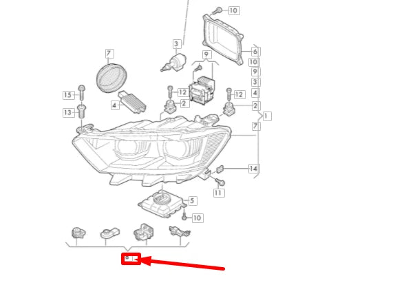 NEW VOLKSWAGEN T-ROC LEFT HEADLIGHT HOUSING REPAIR KIT 2GA998225