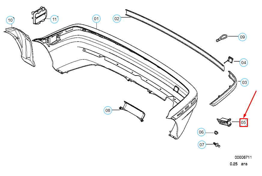 new bmw 3 compact e36 rear bumper left support 51128146095 8146095 original