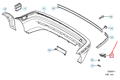 new bmw 3 compact e36 rear bumper left support 51128146095 8146095 original