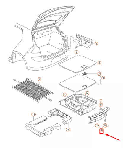 NEW VW GOLF MK7 REAR LID LOCK CARRIER COVER 5G6863459M82V ORIGINAL