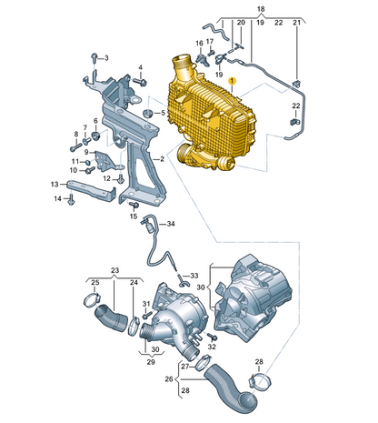 new audi a6 c8 charge air cooler radiator 4k0145803d original