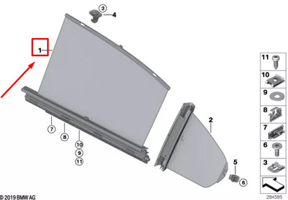 NEW BMW 3 F30 REAR RIGHT DOOR CURTAIN 51427281482 7281482 ORIGINAL