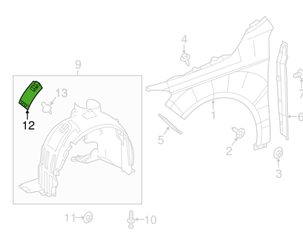 NEW MERCEDES BENZ B W246 FRONT WHEEL ARCH PLASTIC COVER A2468840222 ORIGINAL