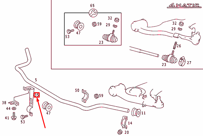 NEW MB E W124 FRONT TORSION BAR TO FRAME LEGT CLAMP A1243230426 ORIGINAL