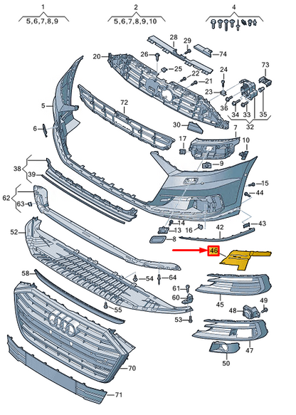 new audi a8 d5 front left bumper end cap 4n0807151a original