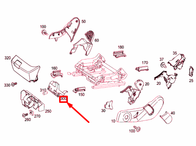 NEW MB C W204 FRONT RIGHT SEAT CUSHION FRAME ANGLE BRACKET A2129110200 ORIGINAL