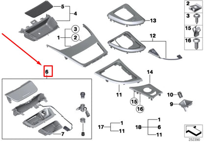 NEW BMW 1 E88 ALUMINIUM GLACIER-SILVER ASHTRAY 51168037469 8037469 ORIGINAL