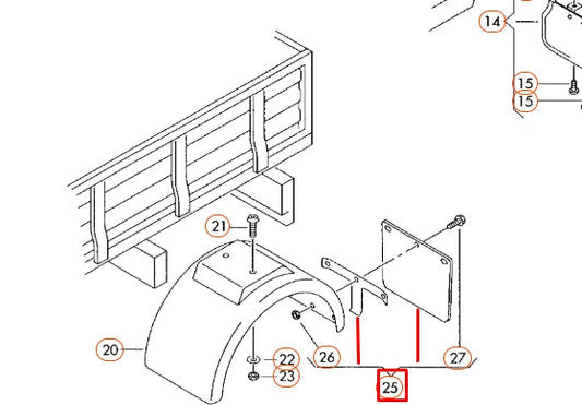 NEW VOLKSWAGEN TRANSPORTER T5 REAR LEFT MUD FLAP W/ BRACKET 7J0898811 ORIGINAL