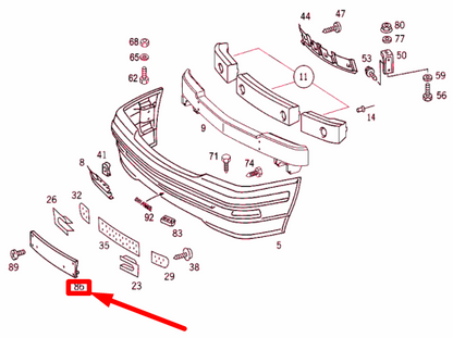 NEW MERCEDES-BENZ SL R129 FRONT LICENCE PLATE MOLDING A12988503819999 ORIGINAL