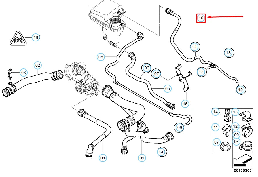NEW BMW 7 E65 COOLING SYSTEM VENT HOSE 17127508013 ORIGINAL