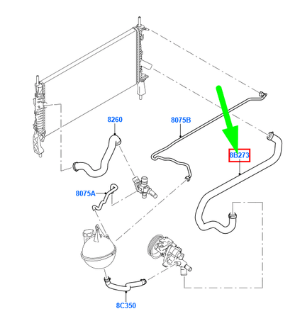 new ford transit mk3 cooling system hose assy 7c11-8b273-ab 1695561 original