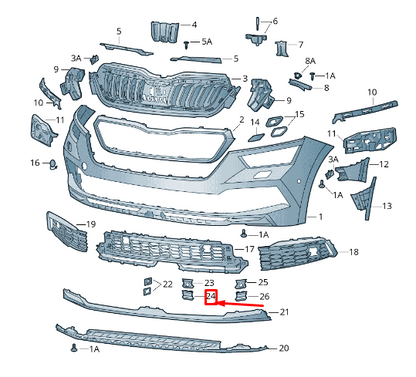 new skoda kamiq front centre left bumper trim 6588536659b9 original