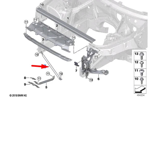 NEW BMW X5 G05 FRONT PANEL LEFT SUPPORT 51647445101
