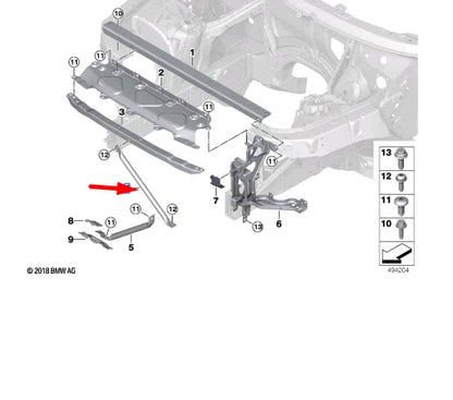 NEW BMW X5 G05 FRONT PANEL LEFT SUPPORT 51647445101