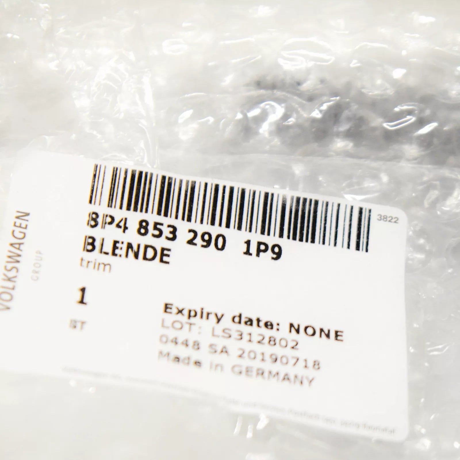 NEW AUDI A3 8P S3 RIGHT OUTER B-PILLAR TRIM BLACK 8P48532901P9 2012