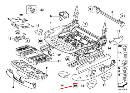 new bmw 3 e90 front left seat outer trim 52107157395 7157395 original