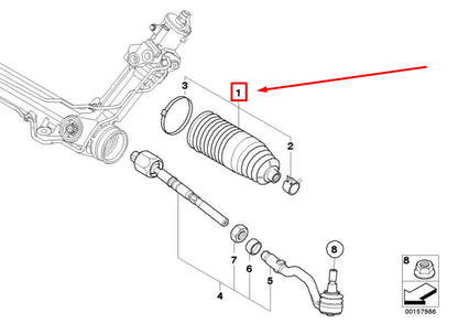 NEW BMW X5 E70 STEERING RACK BOOT KIT 32106779622 6779622 ORIGINAL