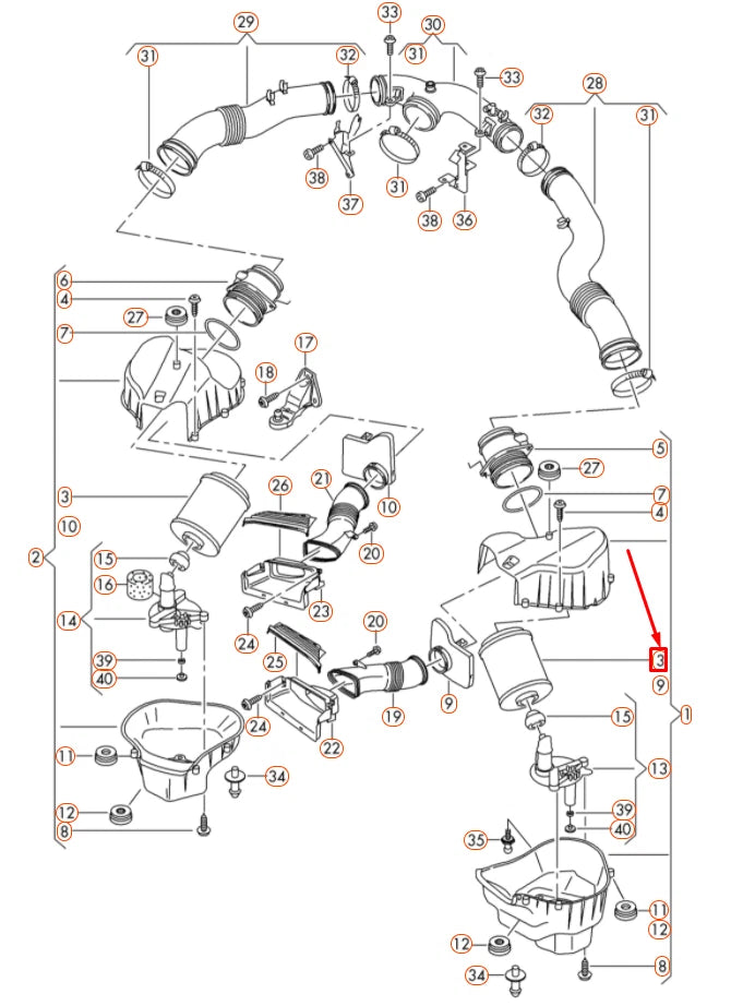 NEW AUDI A8 D4 AIR FILTER ELEMENT 4H0129620M ORIGINAL