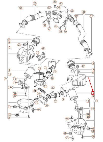 NEW AUDI A8 D4 AIR FILTER ELEMENT 4H0129620M ORIGINAL