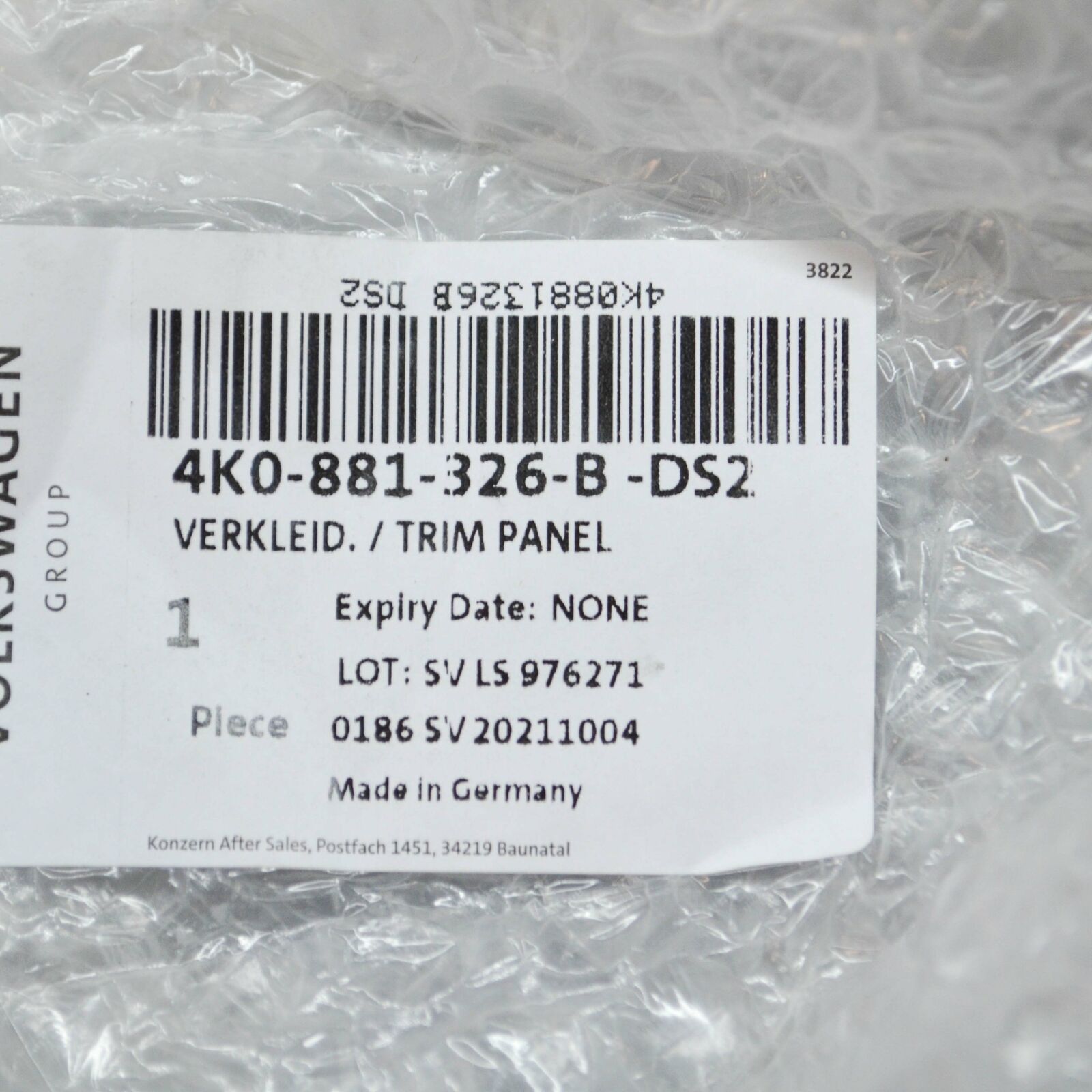 NEW AUDI A6 C8 FRONT RIGHT SEAT FRAME TRIM PANEL OUTER 4K0881326BDS2 ORIGINAL