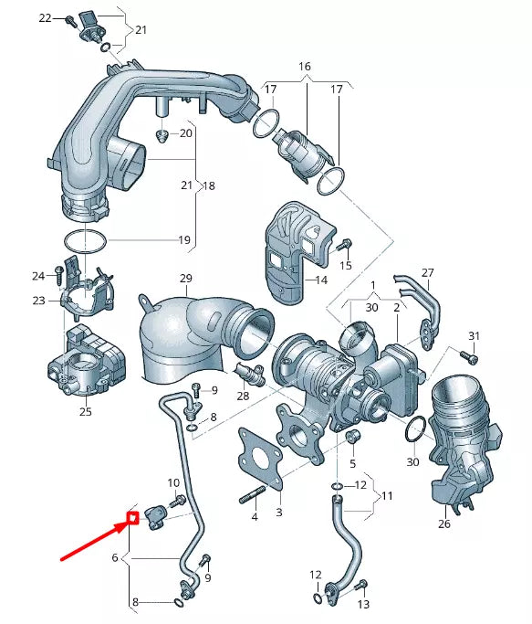NEW VOLKSWAGEN T-ROC A11 TURBO-CHARGER SUPPLY PIPE CLAMP 04E145807A