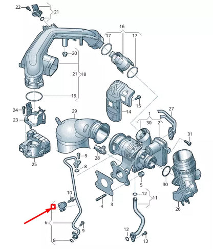 NEW VOLKSWAGEN T-ROC A11 TURBO-CHARGER SUPPLY PIPE CLAMP 04E145807A