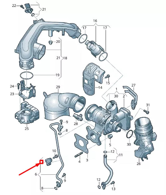 NEW VOLKSWAGEN T-ROC A11 TURBO-CHARGER SUPPLY PIPE CLAMP 04E145807A
