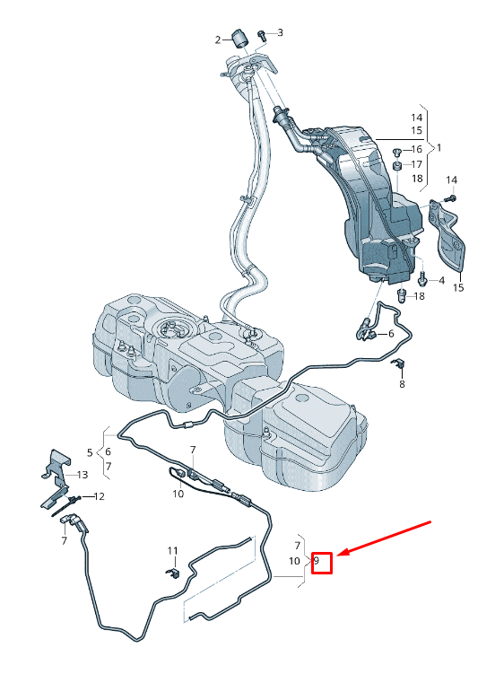 new audi q7 4m front lower reducing agent transfer line 4m0131961b original